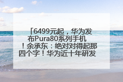 6499元起，华为发布Pura80系列手机！余承东：绝对对得起那四个字！华为近十年研发投入12490亿元