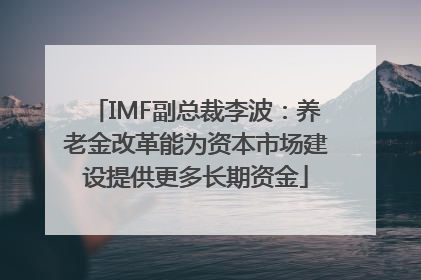 IMF副总裁李波：养老金改革能为资本市场建设提供更多长期资金